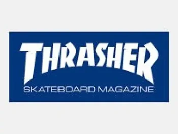Sticker Thrasher Skatemag small Azul