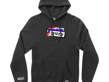 Hoodie Grizzly Overlap Negro